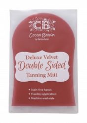 Cocoa Brown Deluxe Double Sided Pink Velvet Tanning Mitt
